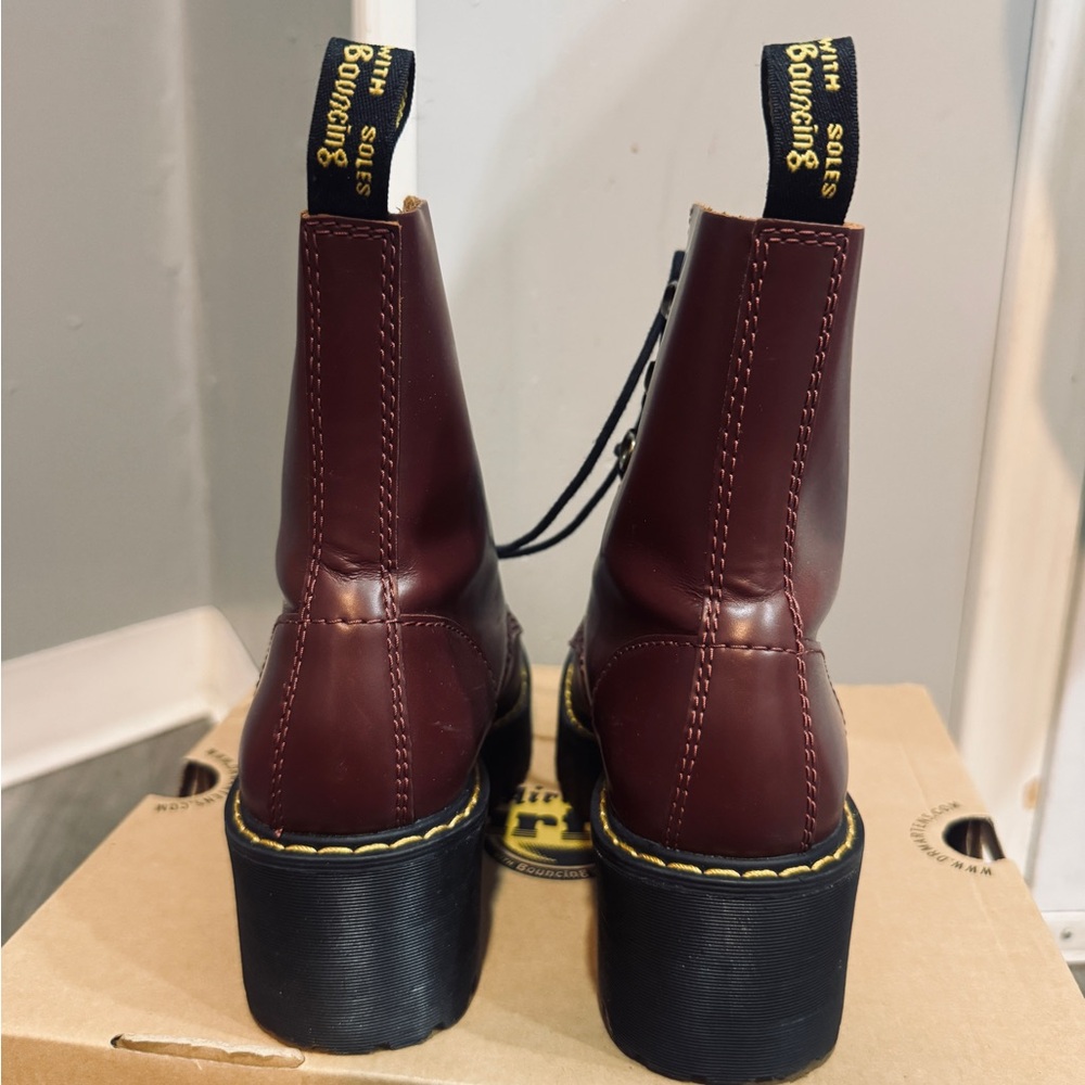 Dr. Martens Cherry Red Combat Boots - Picture 5 of 6